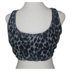 Victoria Secret Bralette Gray Black Animal Print Sz XL Criss Cross‎ Back Women's
